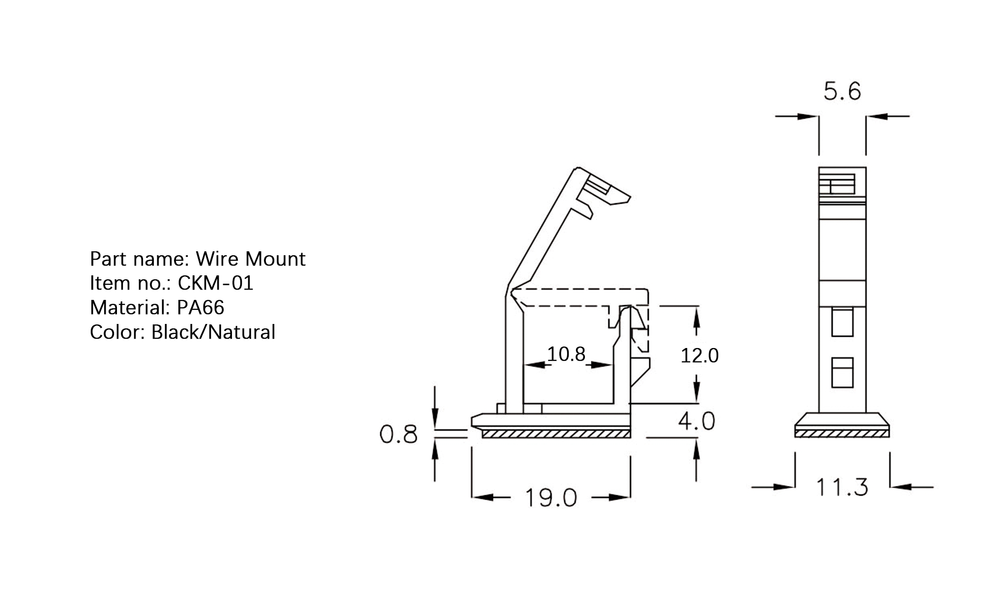 Plastic Wire Mount CKM-01